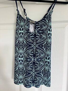 VENUS Navy & Mint Patterned Swim Tank